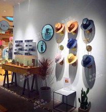 不锈钢服装店帽子架子帽子展示架上墙帽托帽架陈列架橱窗货架