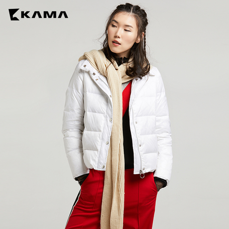 KAMA女装 卡玛秋冬季纯色立领短款显瘦外套上衣服装羽绒服7417753商品大图