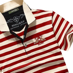 2018新款夏装男士短袖t恤纯棉翻领男装半袖上衣大码条纹POLO衫潮