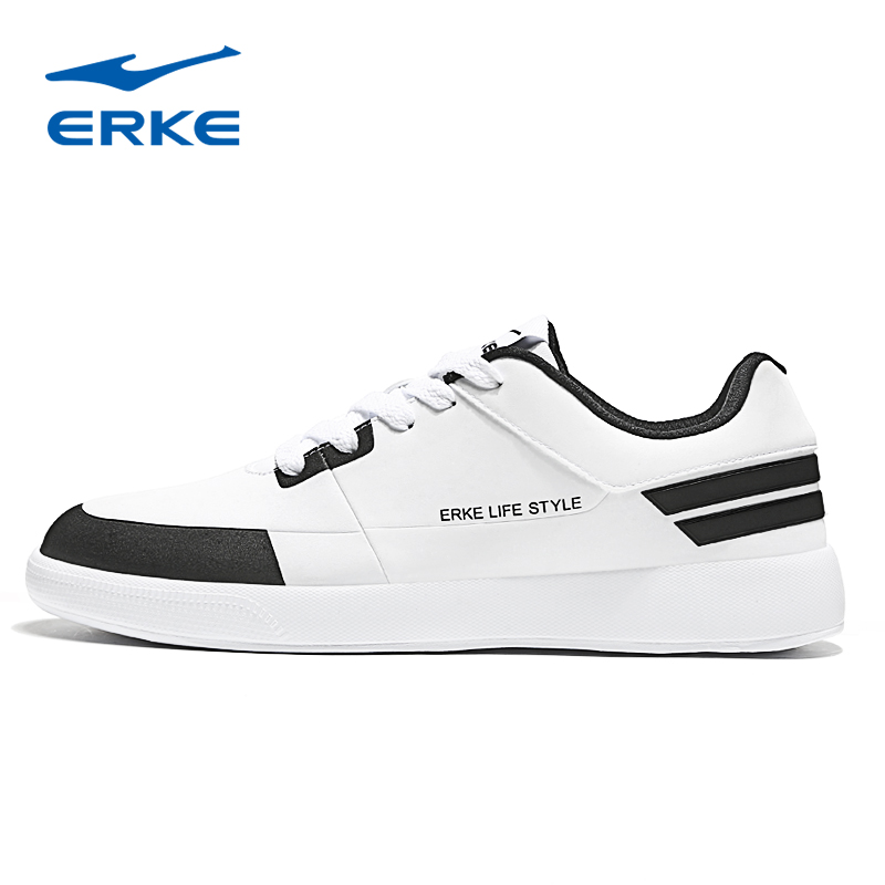 ERKE Men's Shoes Casual Shoes Winter New Style Board Shoes Fashion Life Men's Low top Versatile White Shoes Sneakers