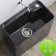 阳台拖把池黑色复古卫生间陶瓷拖布池落地式家用大号长方形墩布池