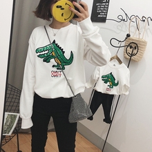 CHICFISH韩版 新款 立体刺绣恐龙卫衣一家三口家庭装 2018秋装 亲子装