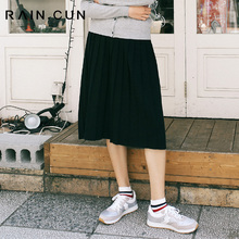 Rain．cun/然与纯2017年秋冬新品中长款百褶裙C5065图片