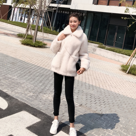 2018秋冬新款女装羊剪绒羊羔毛外套韩版百搭长袖加厚皮毛一体皮草商品大图