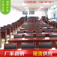 会议桌椅组合办公桌培训桌椅长条桌课桌椅双人木皮条形桌厂家直销