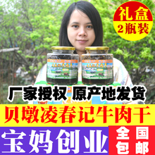 正宗贝墩牛肉干凌春记碳烤五香香辣瓶装河源和平特产客家风味包邮