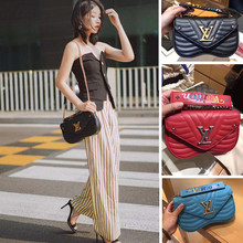 LV路易威登女包新款NEW WAVE波浪纹链条包单肩斜挎手提包M51683