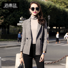 海青蓝2018秋装新款女装时尚气质修身百搭ins超火的西装外套06230图片