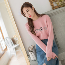 桔熊秋冬装保暖毛衣女刺绣钉珠包芯纱针织衫大码FA1719图片