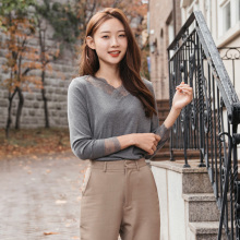 桔熊秋冬装加绒蕾丝打底衫女长袖内搭加厚上衣大码AB8484图片