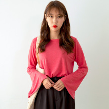 Orange Bear/桔熊优惠纯色弹力宽松圆领宽长袖上衣女大码AB4510图片