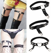 硬妹腿环饰品性感吊袜带夹朋克日系情趣大腿圈链少女铆钉演出绑带