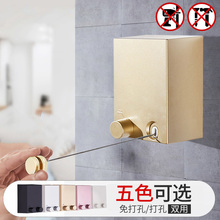 卡贝伸缩晾衣绳室内免打孔宿舍晾衣架晾衣神器阳台收缩隐形凉衣架