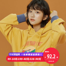 尔给慵懒风卫衣2018新款女长袖学生韩版印花宽松ulzzang连帽秋装图片