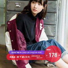 尔给毛呢棒球服加厚韩版学生初冬外套女酷帅气女装街头宽松bf风图片