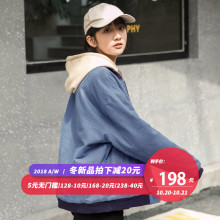 尔给棒球服女冬加厚2018新款学生韩版宽松加棉小清新外套图片