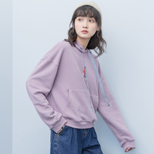 尔给chic早秋怪味少女卫衣女2018新款女长袖韩版连帽潮宽松学生图片