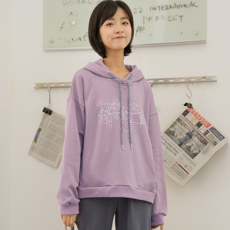 尔给卫衣2018新款女长袖韩版宽松连帽长袖学生秋天上衣潮人物印花商品大图