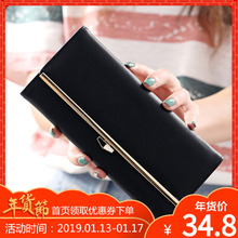 包邮2019新款长款钱夹ins学生时尚潮手拿包女款简约纯色韩版钱包