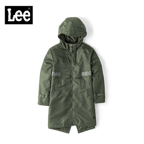 Lee女款 2018年秋季都市骑士墨绿色字母印花夹棉服L317373KD8FX商品大图