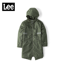 Lee女款 2018年秋季都市骑士墨绿色字母印花夹棉服L317373KD8FX图片