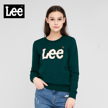 Lee女款 2018年秋季主线系列深绿色圆领长袖卫衣L317761RE8FQ商品大图