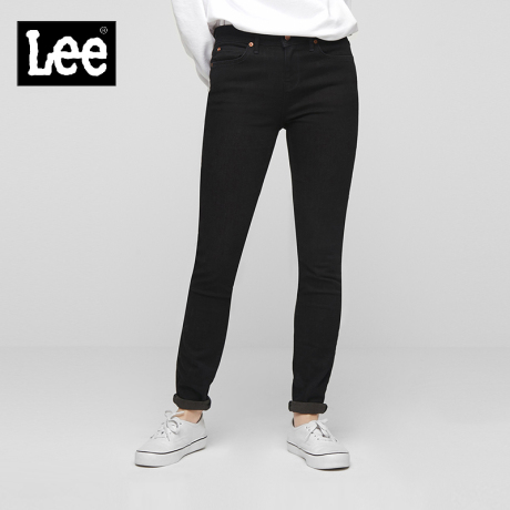 Lee女款黑色紧身小脚九分加厚牛仔裤新款LWN4182VL898商品大图