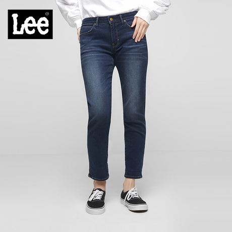 Lee女款蓝色修身小脚加厚牛仔裤新款LWZ4012TY9GD商品大图