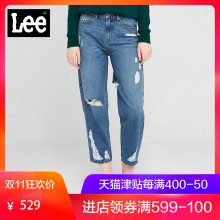 Lee女款 2018年秋季主线系列蓝色破洞洗水牛仔裤LWZ4113HH9JW图片