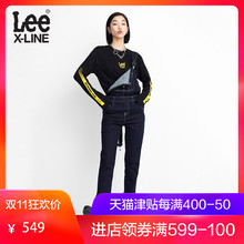 Lee女款 2018秋季X-LINE蓝色字母背带牛仔裤L139872UZ8RY图片