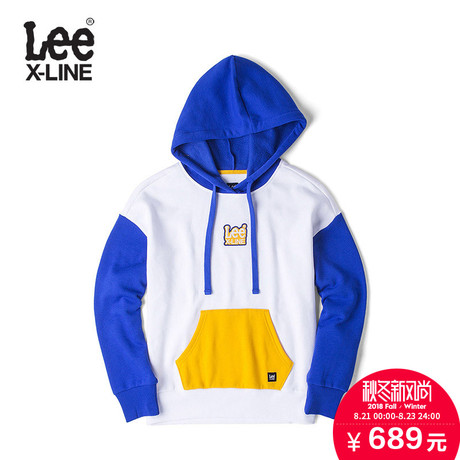 Lee女款 2018年秋季XLINE白色撞色长袖卫衣L345863QBK14商品大图