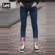 Lee女装 秋冬中腰修身花边女士牛仔裤LWZ401Z027FC图片