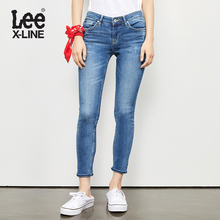 Lee女装 2018春夏新品X-line蓝色九分牛仔裤L124003AX8LG图片