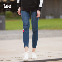 Lee女装 秋冬高腰窄脚印花贴布牛仔裤L13417AN47FJ图片