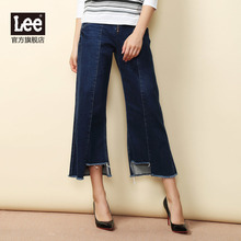 Lee女装 17秋冬新品商场同款优形丹宁休闲莱卡阔腿裤L29312AP46GD图片