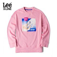 Lee女款 2018年秋季X-LINE印花粉红色长袖卫衣L345913QA8TP图片
