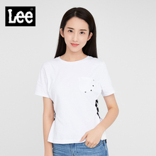 Lee女款 2018年秋季优形丹宁白色系带短袖T恤L317743RTK14图片