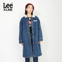 Lee女款 2018年秋季XLINE蓝色磨白洗水羊羔绒夹克L345833HH8TX图片
