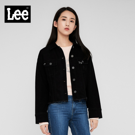 Lee2018年秋季新品Body Optix女款磨损毛边牛仔夹克L31768AP69FC商品大图