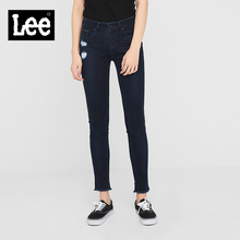 Lee18年秋季新款BodyOptix破洞女款九分牛仔裤L12400AP49GS图片