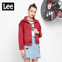 Lee女款 2018年秋季漫威系列红色个性贴布夹克L304273BK9QZ图片
