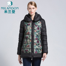 米兰登 中老年女装羽绒服外套妈妈装复古印花冬季羽绒服1F460018图片
