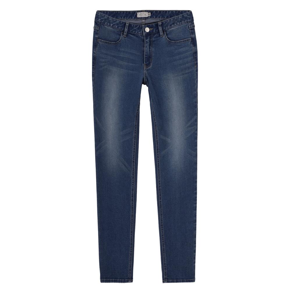 佐丹奴深色牛仔裤 女新款弹力棉牛仔长裤女 修