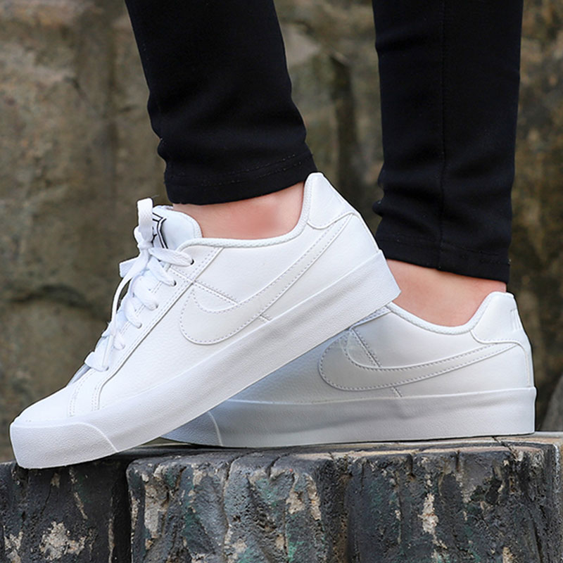 NIKE Nike single shoe women's shoes breathable board shoes 2019 winter leather casual shoes sports small white shoes AO2810