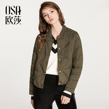 羽绒服D20043 棒球领 新款 OSA欧莎2017冬装