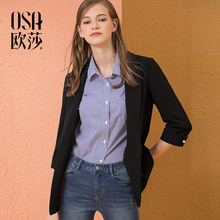 ⑩OSA欧莎2018秋款装新款女装  OL风通勤时尚西装外套图片