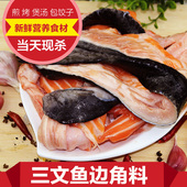 三文鱼料理 新鲜三文鱼边角肉/皮骨腩 边角料 鱼边/鱼皮 500g