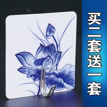 饰挂钩强力粘胶无痕免打孔厨房卫生间墙壁挂承重吸盘家用 买2送1装