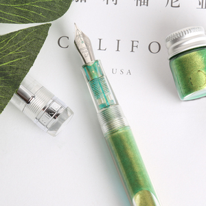 金粉彩墨透明钢笔礼盒装