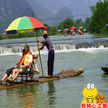遇龙河竹筏漂流上半程到旧县陈师傅名筏 阳朔旅游